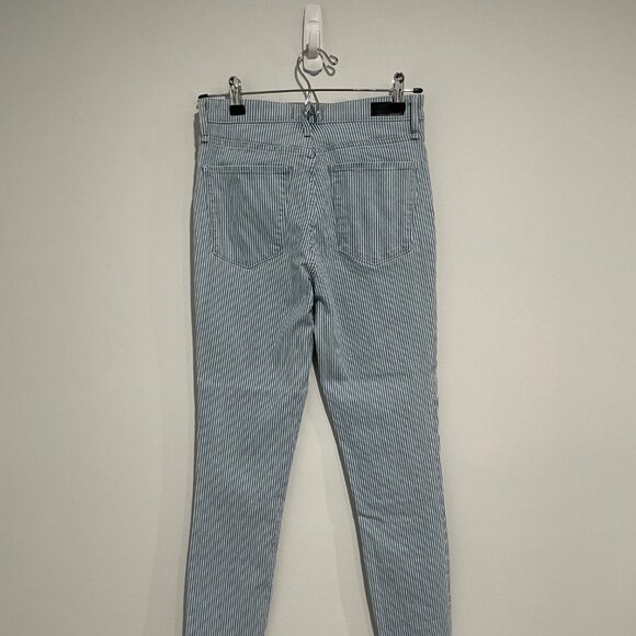 A&F Simone High Rise Ankle Blue and White Stripe Pants Size 26 - Picture 5 of 7